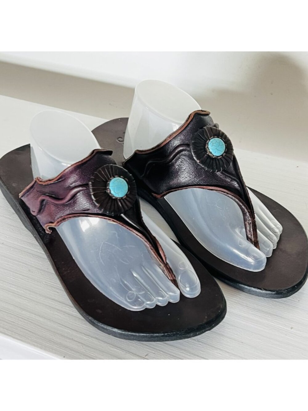 JP & Mattie Womens Size 8 Handmade Thong Flip Flop Sandals Bali Boho Vacation - Picture 2 of 8